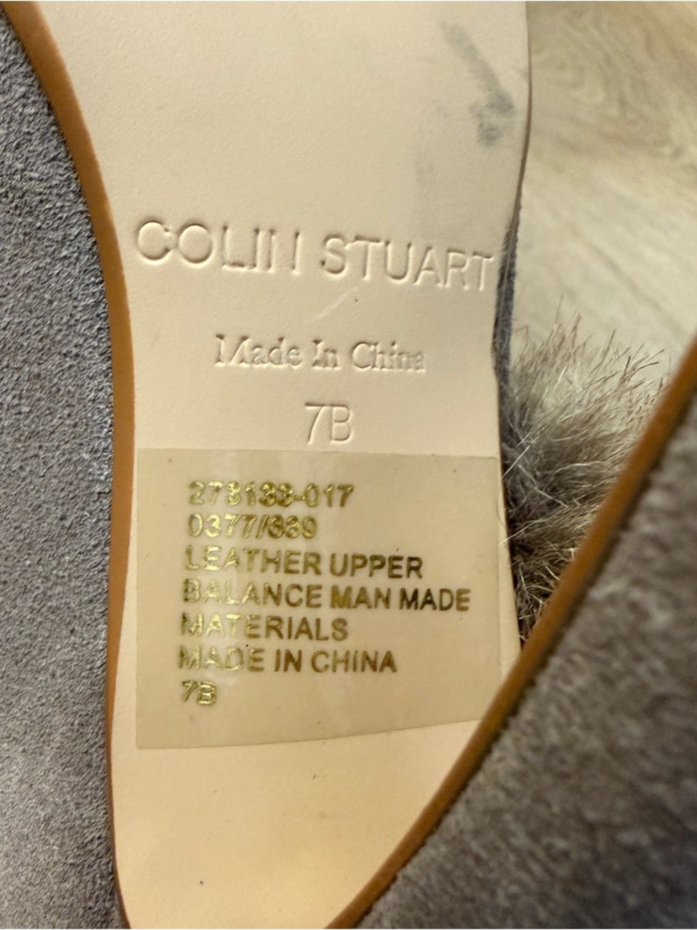 Colin Stuart Taupe Suede Fur Trim High-Heel Booties - Picture 8 of 10